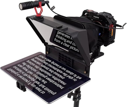 A10 Portable Teleprompter for Smartphones & DSLR Cameras with Phone Holder, Remote Control Ideal for Live Streaming, Interviews, Speeches & Video Production | Teleprompters - TrueDesk