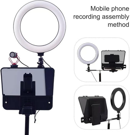A10 Portable Teleprompter for Smartphones & DSLR Cameras with Phone Holder, Remote Control Ideal for Live Streaming, Interviews, Speeches & Video Production | Teleprompters - TrueDesk