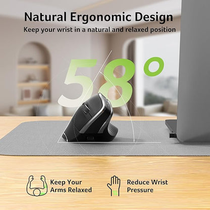 acer Ergonomic Mouse Wireless, Vertical Computer Mouse for Office, Ergo Mice Rechargeable for Medium to Large Sized Hands, 2.4GHz USB Receiver, 800/1200/1600 DPI, 6 Buttons for Laptop, PC and Desktop | Mice - TrueDesk
