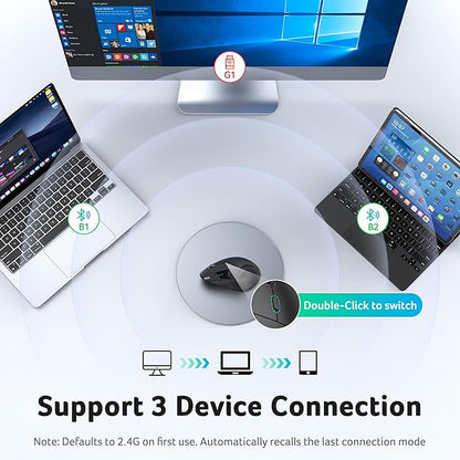 acer Ergonomic Mouse Wireless with Side Scroll Wheel, Bluetooth Mouse for Laptop(BT5.2+2.4GHz), Office Vertical Computer Mice, Small to Medium Sized Hands Ergo Mice, 8 Buttons for PC, MacBook Neo | Mice - TrueDesk