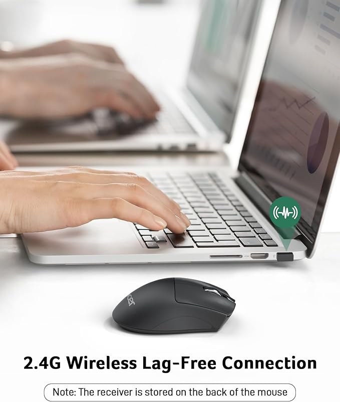 acer Wireless Mouse, 1200 DPI Computer Mouse for Laptop with 2.4GHz USB A Receiver, 5 Buttons Compatible for Windows, macOS, Android (Black) | Mice - TrueDesk