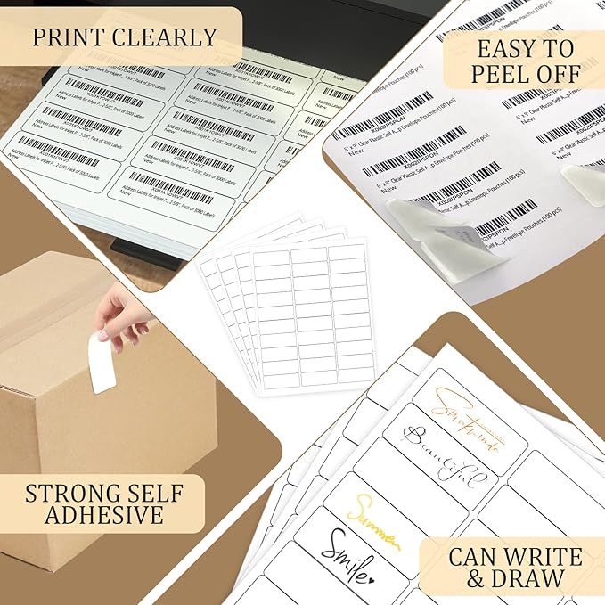 Address Labels for Inkjet Printers 1" x 2 - 5/8", Pack of 3000 Labels | Address Labels - TrueDesk