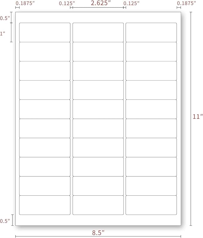 Address Labels for Printer 7500 Labels - 1" x 2 - 5/8", Mailing, Storage & Pantry Organization, Laser/Inkjet Compatible, 30 Per Page, 250 Sheets | Laser Inkjet Printer Labels - TrueDesk