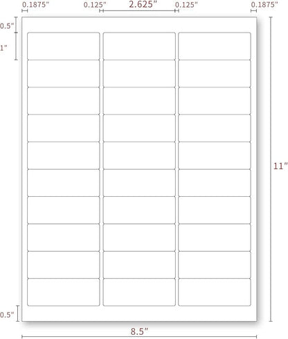 Address Labels for Printer 7500 Labels - 1" x 2 - 5/8", Mailing, Storage & Pantry Organization, Laser/Inkjet Compatible, 30 Per Page, 250 Sheets | Laser Inkjet Printer Labels - TrueDesk