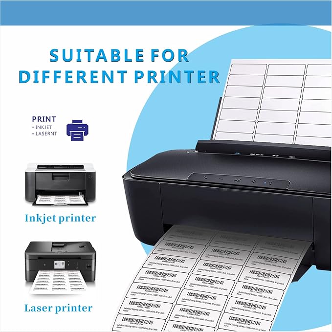 Address Labels, JIQEZNL Premium 1" x 2 - 5/8" Mailing Labels for Envelopes, 900 Address Label Sticker Paper for Laser/Ink Jet Printer, White Blank Printable Sticker Labels 30 Per Sheet 8.5"×11" | Address Labels - TrueDesk