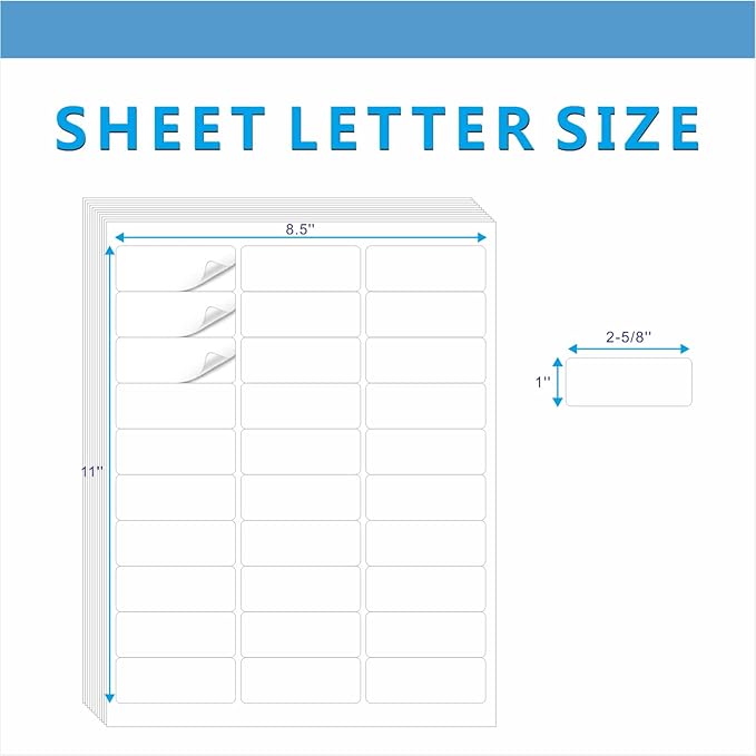 Address Labels, JIQEZNL Premium 1" x 2 - 5/8" Mailing Labels for Envelopes, 900 Address Label Sticker Paper for Laser/Ink Jet Printer, White Blank Printable Sticker Labels 30 Per Sheet 8.5"×11" | Address Labels - TrueDesk