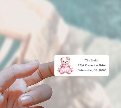 Address Labels Personalized Return Address Labels, 2.6" x 1" Baby Shower Custom Mailing Label for Envelopes (30 - 1200) Customized Self Adhesive Stickers Printable Mail Envelope Adress Label, White | Address Labels - TrueDesk