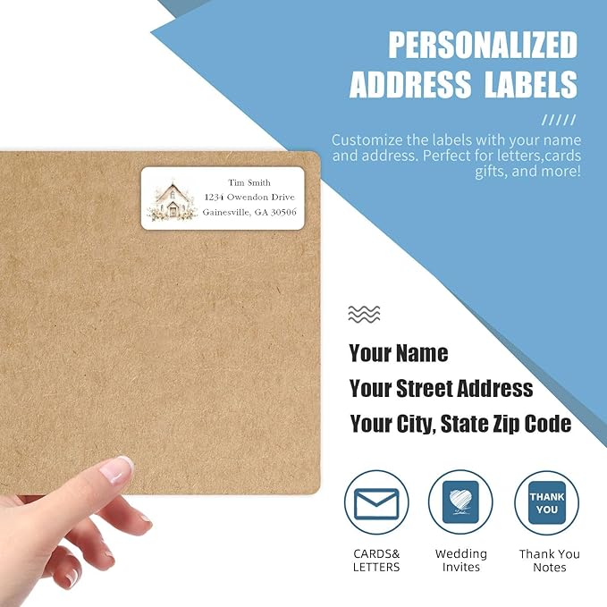 Address Labels Personalized Return Address Labels, 2.6" x 1" Easter Bunny Custom Mailing Label for Envelopes (30 - 1200) Customized Self Adhesive Stickers Printable Mail Envelope Adress Label, White | Address Labels - TrueDesk