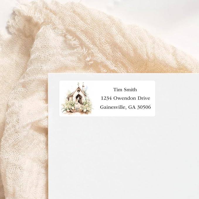 Address Labels Personalized Return Address Labels, 2.6" x 1" Easter Bunny Custom Mailing Label for Envelopes (30 - 1200) Customized Self Adhesive Stickers Printable Mail Envelope Adress Label, White | Address Labels - TrueDesk