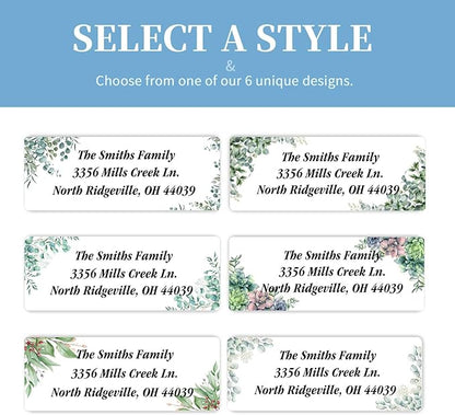 Address Labels Personalized Return Address Labels, 2.6" x 1" Greenery Custom Mailing Label for Envelopes (30 - 1200) Customized Self Adhesive Stickers Printable Mail Envelope Adress Label, White | Address Labels - TrueDesk