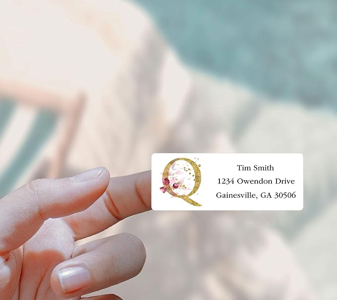 Address Labels Personalized Return Address Labels, 2.6" x 1" Monogram Custom Mailing Label for Envelopes (30 - 1200) Customized Self Adhesive Stickers Printable Mail Envelope Adress Label, White | Address Labels - TrueDesk
