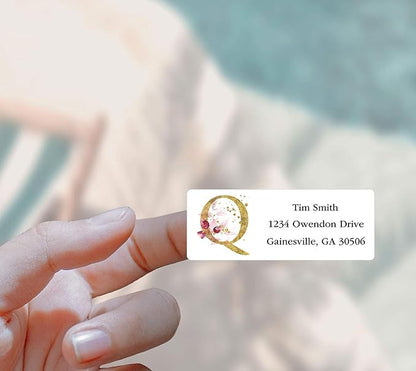 Address Labels Personalized Return Address Labels, 2.6" x 1" Monogram Custom Mailing Label for Envelopes (30 - 1200) Customized Self Adhesive Stickers Printable Mail Envelope Adress Label, White | Address Labels - TrueDesk