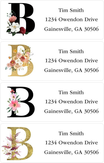 Address Labels Personalized Return Address Labels, 2.6" x 1" Monogram Custom Mailing Label for Envelopes (30 - 1200) Customized Self Adhesive Stickers Printable Mail Envelope Adress Label, White | Address Labels - TrueDesk