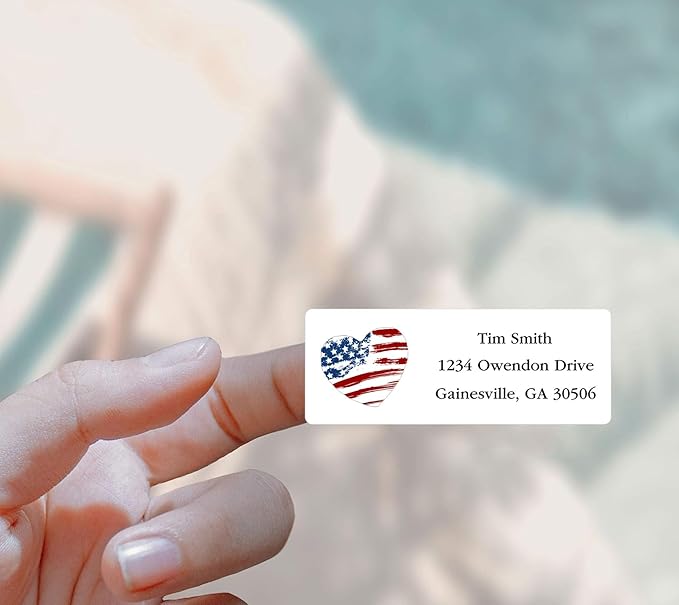 Address Labels Personalized Return Address Labels, 2.6" x 1" Patriotic Flag July 4 Custom Mailing Label for Envelopes (30 - 1200) Customized Self Adhesive Stickers Printable Mail Envelope Adress Label | Address Labels - TrueDesk