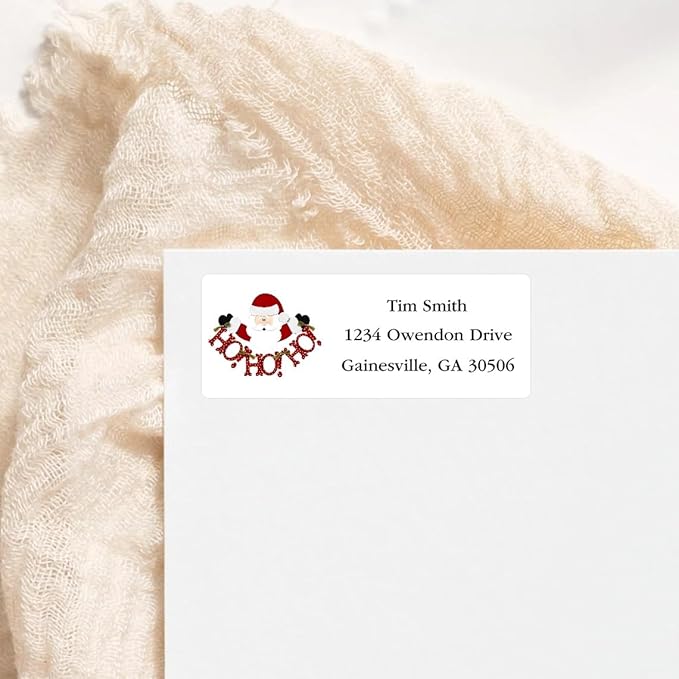 Address Labels Personalized Return Address Labels Christmas 2.6" x 1" Custom Mailing Label for Envelopes (30 - 1200) Customized Self Adhesive Stickers Printable Mail Envelope Adress Label, White | Address Labels - TrueDesk