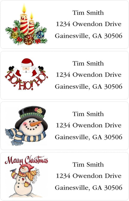 Address Labels Personalized Return Address Labels Christmas 2.6" x 1" Custom Mailing Label for Envelopes (30 - 1200) Customized Self Adhesive Stickers Printable Mail Envelope Adress Label, White | Address Labels - TrueDesk