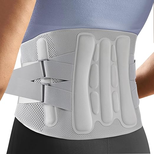 Adjustable Back Brace - Size S (Belly 23.6 - 29.5 in), 360°Support with 4 Steel Stays & Spring,Removable Triangle Pad,Ideal for Office,Gym,and Driving for Men/Women. | Lumbar Supports - TrueDesk