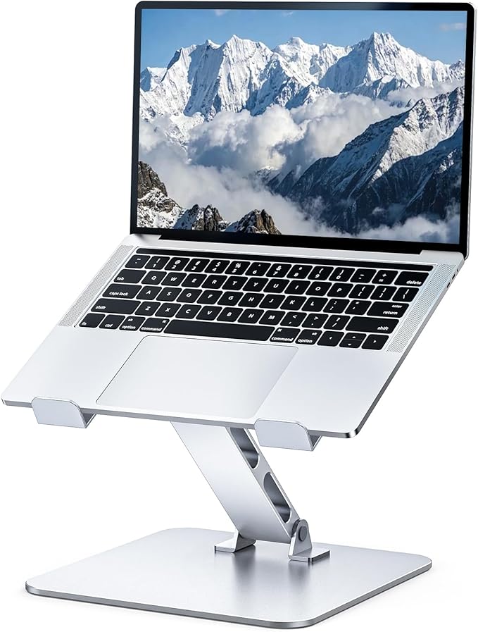 Adjustable Ergonomic Laptop Stand for Desk, Foldable Computer Stand, Stable Aluminum Lectern Notebook Riser & Portable Laptop Holder Mount Compatible with 10 - 16" MacBook Pro/Air, Dell, HP | Stands - TrueDesk