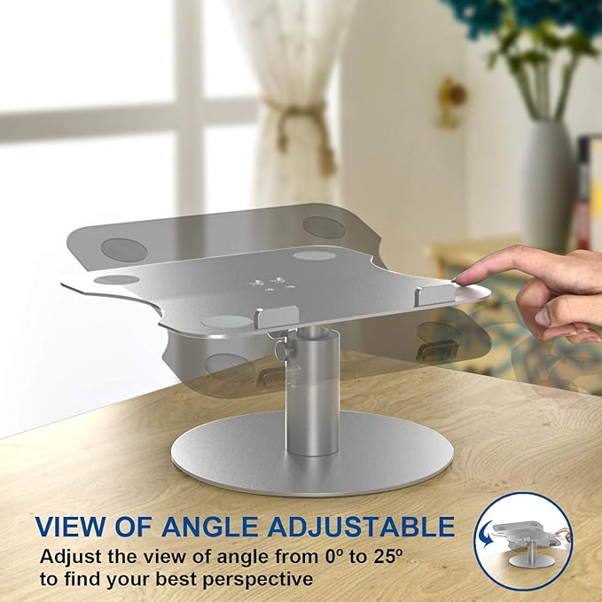Adjustable Laptop Stand, Aluminum Laptop Riser, Multi - Angle Height Adjustable 360°Rotation Notebook Stand Desktop Holder Compatible with Mac MacBook Pro Air, Lenovo, Dell XPS, HP(10 - 17") | Stands - TrueDesk