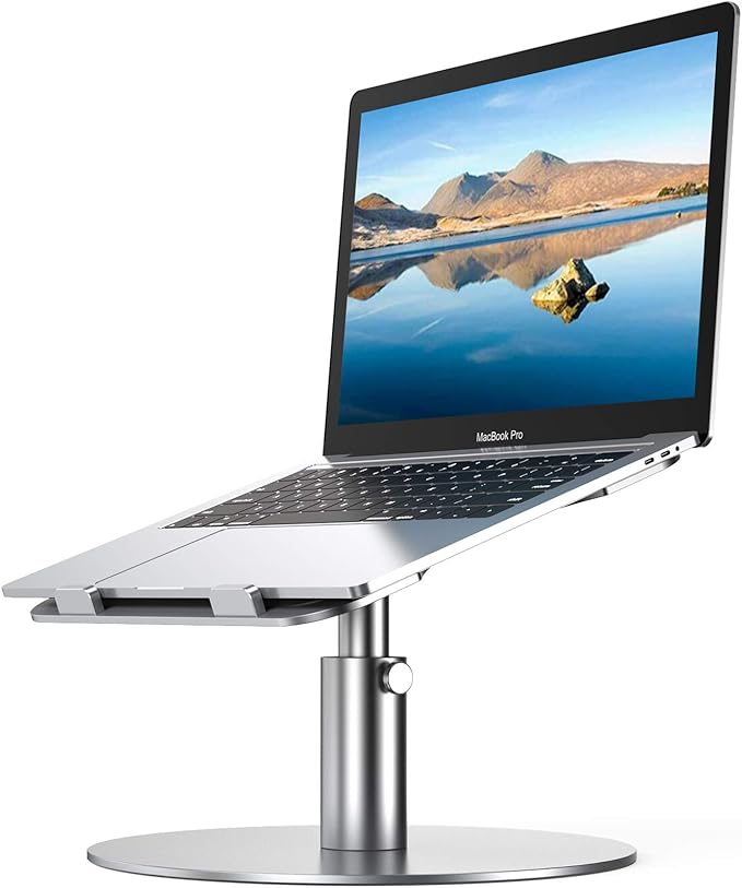Adjustable Laptop Stand, Aluminum Laptop Riser, Multi - Angle Height Adjustable 360°Rotation Notebook Stand Desktop Holder Compatible with Mac MacBook Pro Air, Lenovo, Dell XPS, HP(10 - 17") | Stands - TrueDesk
