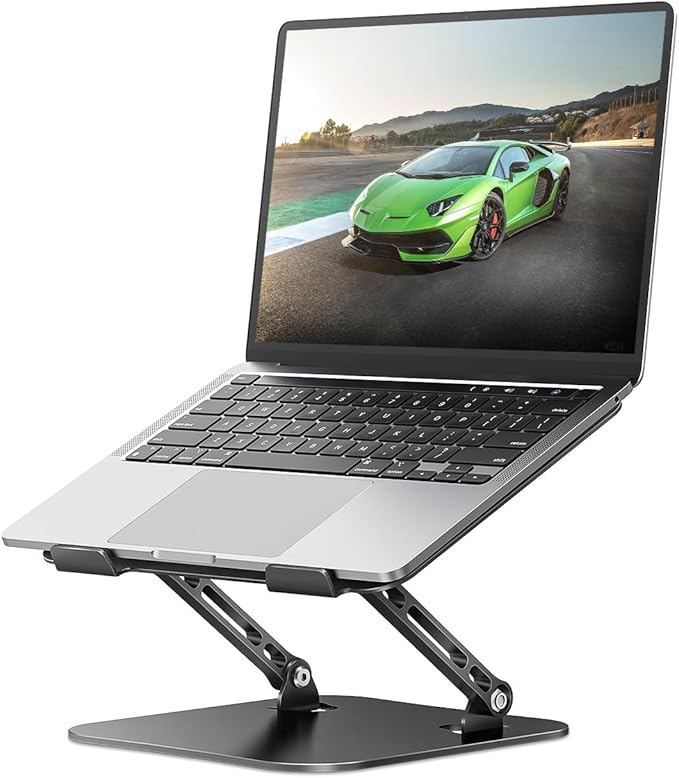 Adjustable Laptop Stand for Desk, Aluminum Portable Laptop Stand, Lightweight 500g, Foldable Ergonomic Computer Notebook stand Holder for 11 - 16" MacBook Air Pro, Dell XPS,HP Computer Notebook, Black | Stands - TrueDesk