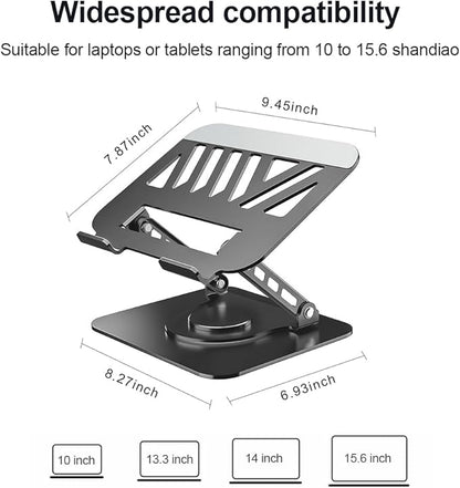 Adjustable Laptop Stand for Desk, Dual Foldable Computer Riser with Heat - Vent, Ergonomic Sit to Notebook Holder Convertor, Compatible with All 10 - 16" Laptops, Tablets, Black | Stands - TrueDesk