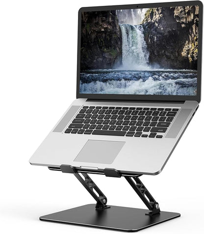Adjustable Laptop Stand for Desk, Metal Foldable Laptop Riser Holder, Portable Desktop Book Stands, Ventilated Cooling Computer Notebook Stand Compatible with 10 - 15.6” Laptops | Book Stands - TrueDesk
