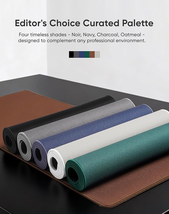 ALOANES Beige Waterproof Desk Mat, Large Mouse Pad with Extended Mouse Mat, with Anti Slip Base, Stitched Edge, Grain Jacquard Surface, Perfect for Gamer, Office & Home, 3XL 15.74"x35.43"x0.12" | Mouse Pads - TrueDesk