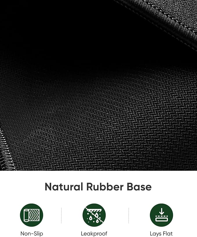 ALOANES Black Waterproof Desk Mat, Large Mouse Pad with Extended Mouse Mat, with Anti Slip Base, Stitched Edge, Grain Jacquard Surface, Perfect for Gamer, Office & Home, XXL 11.81''x31.50''x0.12'' | Mouse Pads - TrueDesk