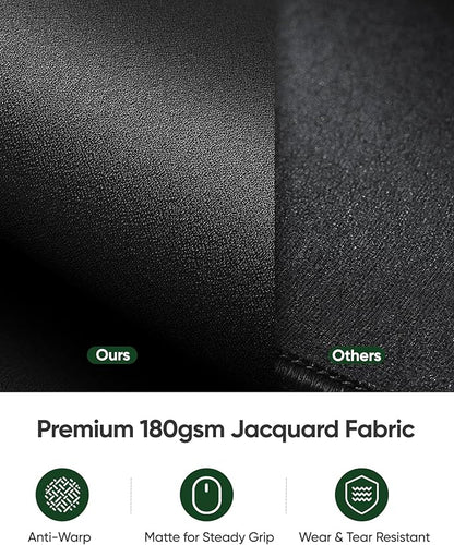 ALOANES Black Waterproof Desk Mat, Large Mouse Pad with Extended Mouse Mat, with Anti Slip Base, Stitched Edge, Grain Jacquard Surface, Perfect for Gamer, Office & Home, 3XL 15.74''x35.43''x0.12'' | Mouse Pads - TrueDesk