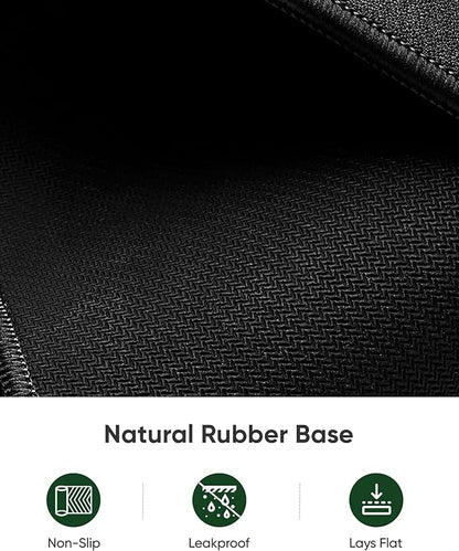 ALOANES Black Waterproof Desk Mat, Large Mouse Pad with Extended Mouse Mat, with Anti Slip Base, Stitched Edge, Grain Jacquard Surface, Perfect for Gamer, Office & Home, 3XL 15.74''x35.43''x0.12'' | Mouse Pads - TrueDesk