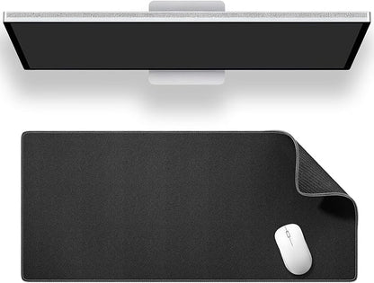 ALOANES Black Waterproof Desk Mat, Large, with Extended Mouse Mat, Office Desk Protector with Anti - Slip Base, Stitched Edge, Grain Jacquard Surface, Perfect for Gamer, Home, XL,11.81''x27.56''x0.12' | Mouse Pads - TrueDesk