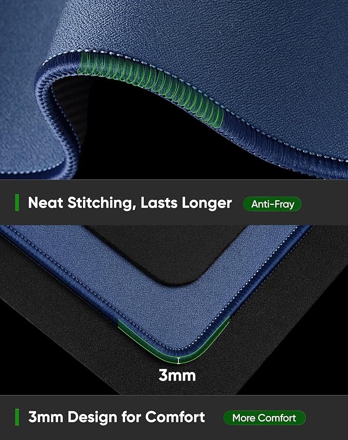 ALOANES Dark Blue Waterproof Mouse Pad XL,11.81"x27.56"x0.12' | Mouse Pads - TrueDesk