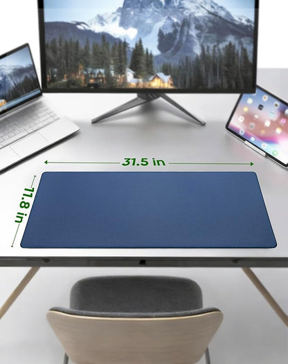 ALOANES Dark Blue Waterproof Mouse Pad, XXL 11.81"x31.50"x0.12" | Mouse Pads - TrueDesk
