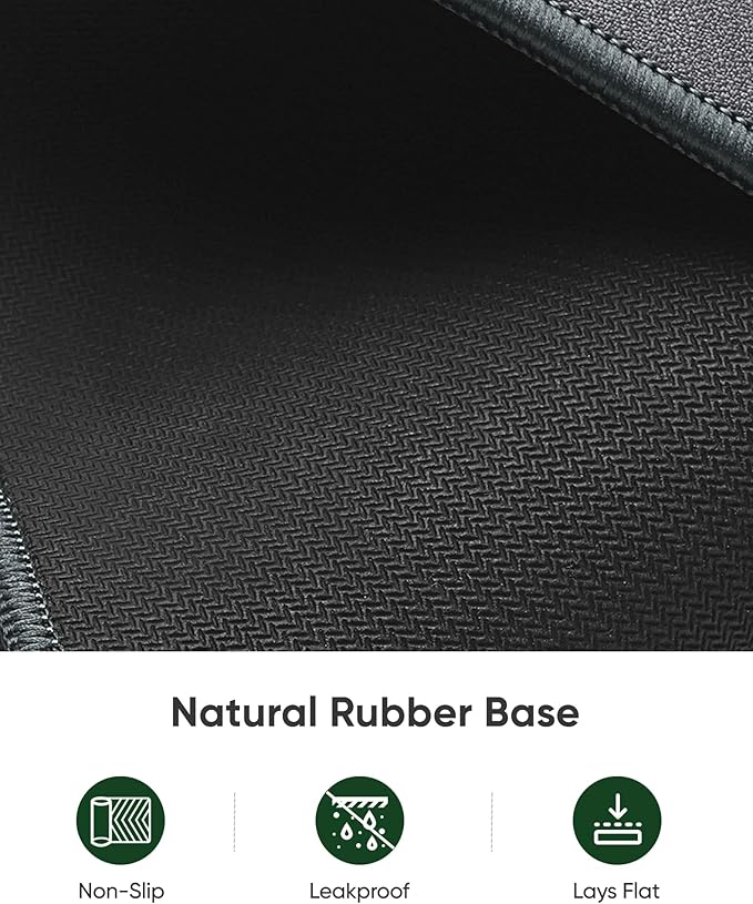ALOANES Gray Waterproof Desk Mat, Large Mouse Pad with Extended Mouse Mat, with Anti Slip Base, Stitched Edge, Grain Jacquard Surface, Perfect for Gamer, Office & Home, 3XL 15.74"x35.43"x0.12" | Mouse Pads - TrueDesk