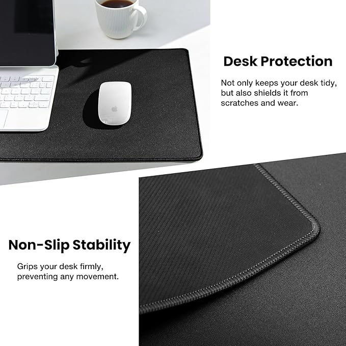ALOANES Large Gaming Mouse Pad with Non - Slip Rubber Base,Stitched Edge,Desk mat for Laptop,Computer & PC, Wristing Pad for Gamer,Office & Home,Classic Black XL 11.81''x31.50''x0.12'' | Mouse Pads - TrueDesk