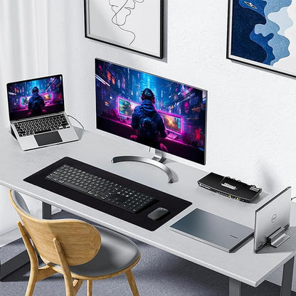 ALOANES Large Gaming Mouse Pad with Non - Slip Rubber Base,Stitched Edge,Desk mat for Laptop,Computer & PC, Wristing Pad for Gamer,Office & Home,Classic Black XXL 15.74''x35.43''x0.12'' | Mouse Pads - TrueDesk