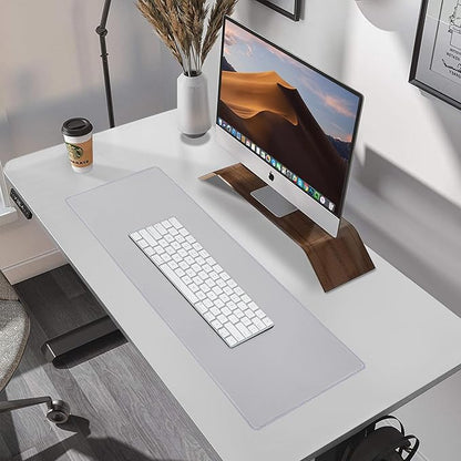 ALOANES Silvery Waterproof Desk Mat, Large Mouse Pad with Extended Mouse Mat, with Anti Slip Base, Stitched Edge, Grain Jacquard Surface, Perfect for Gamer, Office & Home, 3XL(15.74''x35.43''x0.12'') | Mouse Pads - TrueDesk