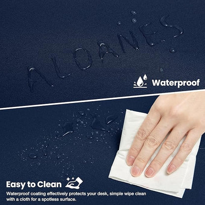 ALOANES Waterproof Mouse Pad with Durable Stitched Edge, Large Gaming Keyboard Pad, Non - Slip Rubber Base Mouse Mat, Desk pad for Gamer, Office & Home, Dark Blue Mousepad 27.6"x11.8"x0.12" | Mouse Pads - TrueDesk