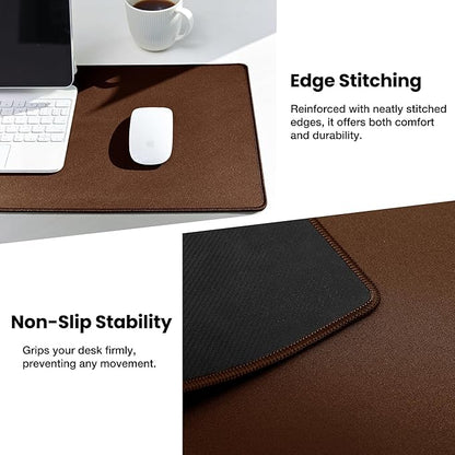 ALOANES Waterproof Mouse Pad with Durable Stitched Edge, Large Gaming Keyboard Pad, Non - Slip Rubber Base Mouse Mat, Extended Desk pad for Gamer, Office & Home, Brown Mousepad 27.6"x11.8"x0.12" | Mouse Pads - TrueDesk