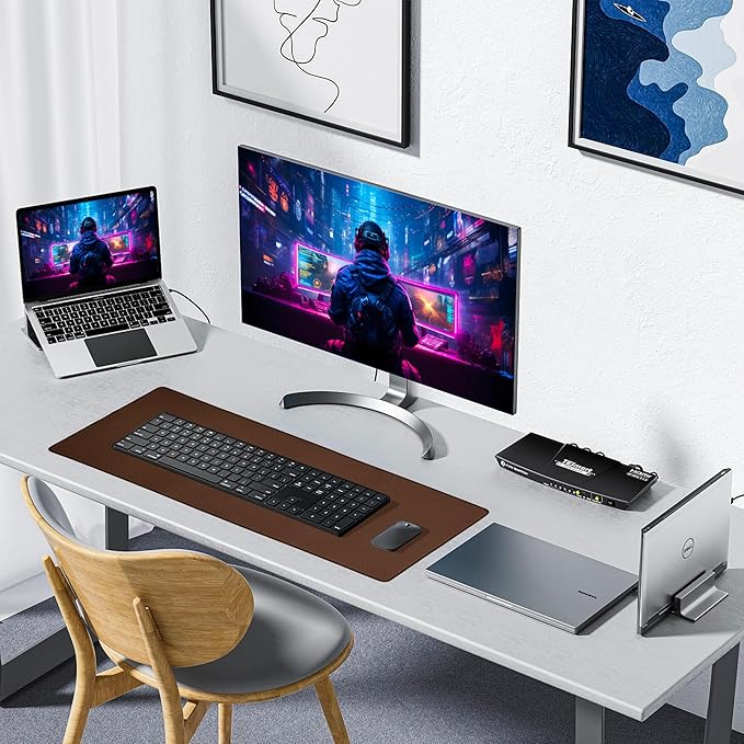 ALOANES Waterproof Mouse Pad with Durable Stitched Edge, Large Gaming Keyboard Pad, Non - Slip Rubber Base Mouse Mat, Extended Desk pad for Gamer, Office & Home, Brown Mousepad 27.6"x11.8"x0.12" | Mouse Pads - TrueDesk