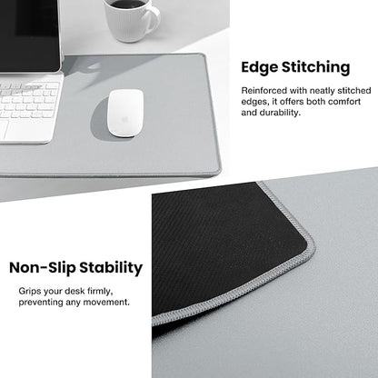 ALOANES Waterproof Mouse Pad with Durable Stitched Edge, Large Gaming Keyboard Pad, Non - Slip Rubber Base Mouse Mat, Extended Desk pad for Gamer, Office & Home, Gray Mousepad 31.5"x 15.7"x 0.12" | Mouse Pads - TrueDesk