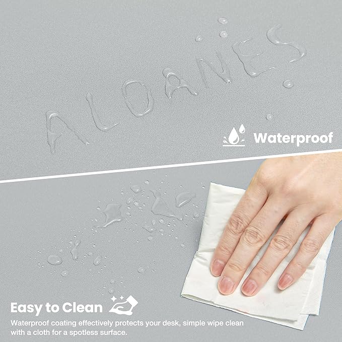 ALOANES Waterproof Mouse Pad with Durable Stitched Edge, Large Gaming Keyboard Pad, Non - Slip Rubber Base Mouse Mat, Extended Desk pad for Gamer, Office & Home, Gray Mousepad 27.6"x11.8"x0.12" | Mouse Pads - TrueDesk