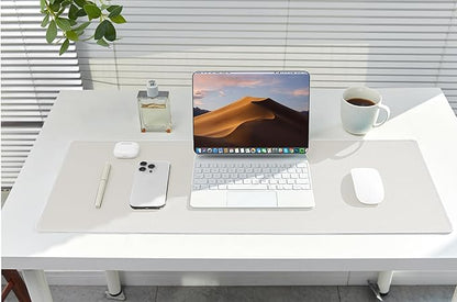 ALOANES Waterproof Mouse Pad with Durable Stitched Edge, XL Gaming Keyboard Pad, Non - Slip Rubber Base Mouse Mat, Extended Desk pad for Gamer, Office & Home, Beige Mousepad 31.5"x 11.8"x 0.12" | Mouse Pads - TrueDesk