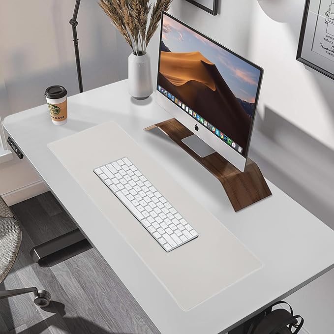ALOANES Waterproof Mouse Pad with Durable Stitched Edge, XL Gaming Keyboard Pad, Non - Slip Rubber Base Mouse Mat, Extended Desk pad for Gamer, Office & Home, Beige Mousepad 27.6"x 11.8"x 0.12" | Mouse Pads - TrueDesk