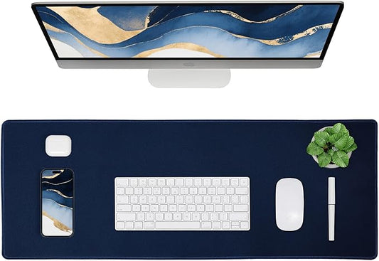 ALOANES Waterproof Mouse Pad with Durable Stitched Edge, XL Gaming Keyboard Pad, Non - Slip Rubber Base Mouse Mat, Extended Desk pad for Gamer, Office & Home, Dark Blue Mousepad 31.5"x 11.8"x 0.12" | Mouse Pads - TrueDesk