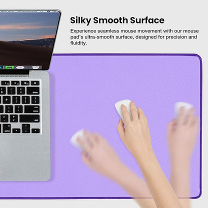 ALOANES Waterproof Mouse Pad with Durable Stitched Edge, XL Gaming Keyboard Pad, Non - Slip Rubber Base Mouse Mat, Extended Desk pad for Gamer, Office & Home, Lavender Mousepad 31.5"x 11.8"x 0.12" | Mouse Pads - TrueDesk