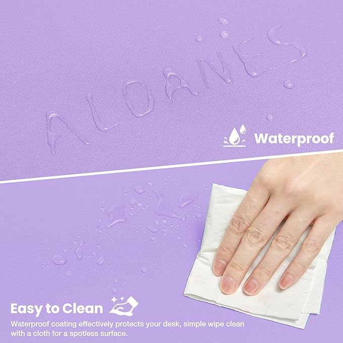 ALOANES Waterproof Mouse Pad with Durable Stitched Edge, XL Gaming Keyboard Pad, Non - Slip Rubber Base Mouse Mat, Extended Desk pad for Gamer, Office & Home, Lavender Mousepad 31.5"x 11.8"x 0.12" | Mouse Pads - TrueDesk