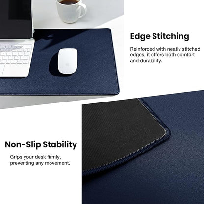ALOANES Waterproof Mouse Pad with Durable Stitched Edge, XXXL Gaming Keyboard Pad, Non - Slip Rubber Base Mouse Mat, Extended Desk pad for Gamer, Office & Home, Dark Blue Mousepad 35.4"x 15.7"x 0.12" | Mouse Pads - TrueDesk