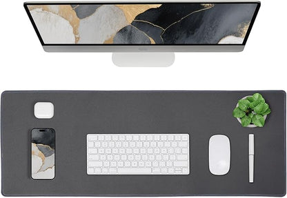 ALOANES Waterproof Mouse Pad with Durable Stitched Edge, XXXL Gaming Keyboard Pad, Non - Slip Rubber Base Mouse Mat, Extended Desk pad for Gamer, Office & Home, Dark Gray Mousepad 35.4"x 15.7"x 0.12" | Mouse Pads - TrueDesk